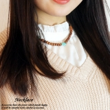 レディースネックレス ステーションタイプネックレス ターコイズ風 | YUKATANゆかたん | 詳細画像1 