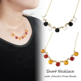 ネックレス ドロップ ブラック＆ホワイト | YUKATANゆかたん | 詳細画像1 