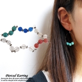 レディースピアス 天然石 3粒 | YUKATANゆかたん | 詳細画像1 