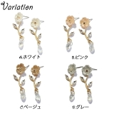 ピアス 花 フラワー ドロップ スタッドピアス 雫 サージカルステンレス | YUKATANゆかたん | 詳細画像3 