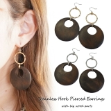 フックピアス レディースピアス ウッド | YUKATANゆかたん | 詳細画像1 