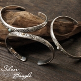 シルバー925製のフィット感抜群のネイティブデザインシルバーバングルブレスレット… | laplateriashu  | 詳細画像1 
