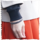 シルバー925製 小さなお花が連続する デザインシルバーバングルブレスレット | laplateriashu  | 詳細画像3 