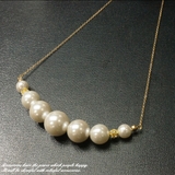 3種類から選べる7粒ガラスパールのチェーンネックレス 【パールネックレス ペンダ… | YUKATANゆかたん | 詳細画像1