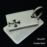 シルバー925 プレーンとクロスのプレート2枚組ペンダントトップ 【ペンダントヘ… | laplateriashu  | 詳細画像1 