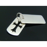 シルバー925 プレーンとクロスにくりぬかれたプレートの2枚組ペンダントトップ … | laplateriashu | 詳細画像2