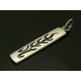 シルバー925 細長いプレートに炎のような模様が描かれたペンダントトップ 【ペン… | laplateriashu | 詳細画像1