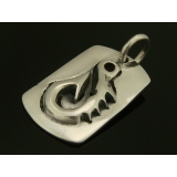 シルバー925 ドッグタグにイカリのようなデザインが浮かび上がるペンダントトップ… | laplateriashu | 詳細画像1