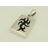 シルバー925 ウロコ風のプレートと炎のようなデザインが施されたペンダントトップ… | laplateriashu | 詳細画像3