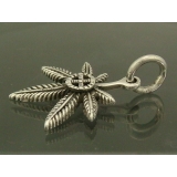 シルバー925 マリファナのペンダントヘッド 真ん中に十字架のデザインが施された… | laplateriashu  | 詳細画像3 