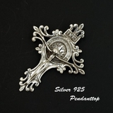 シルバー925 繊細なデザインのフレアコンビクロスモチーフペンダントトップ 【シ… | laplateriashu  | 詳細画像1 