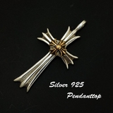 シルバー925 ゴールドのクロスがカッコいいダブルクロスデザインペンダントトップ… | laplateriashu | 詳細画像1