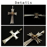 シルバー925 ゴールドのクロスがカッコいいダブルクロスデザインペンダントトップ… | laplateriashu | 詳細画像2