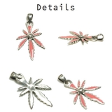 シルバー925 鮮やかなピンクがコーディネートを際立たせるマリファナリーフペンダ… | laplateriashu  | 詳細画像2 