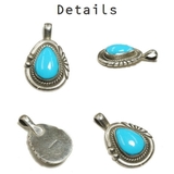 シルバー925 ネイティブ系ラウンドシェイプ石付きペンダントトップ 【シルバー製 | laplateriashu  | 詳細画像2 