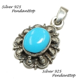 シルバー925 エスニックなデザインの石付きペンダントトップ 【シルバー製 | laplateriashu  | 詳細画像1 