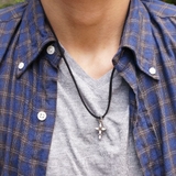 シルバー925 クロスをモチーフにした白い石付きペンダントトップ 【シルバー製 | laplateriashu  | 詳細画像3 