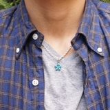 シルバー925 花をモチーフにした青い石付きペンダントトップ 【シルバー製 | laplateriashu  | 詳細画像3 