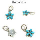 シルバー925 花をモチーフにした青い石付きペンダントトップ 【シルバー製 | laplateriashu  | 詳細画像2 