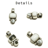 シルバー925 奇抜なデザインの白い石付きペンダントトップ 【シルバー製 | laplateriashu  | 詳細画像2 