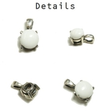 シルバー925 4つ爪フレーム白い石付きペンダントトップ 【シルバー製 | laplateriashu  | 詳細画像2 