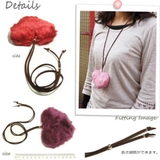 大きなもこもこハートのスウェード調ひもを使ったロングネックレス 【レディースネッ… | YUKATANゆかたん | 詳細画像3