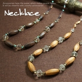 ウッドとクリスタルのパーツの組み合わせが絶妙なロングネックレス【レディースネック… | YUKATANゆかたん | 詳細画像1