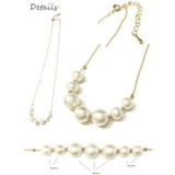 ちょっと小さめ8mm球と6mm球のコットンパールを使ったエレガントネックレス 【… | YUKATANゆかたん | 詳細画像3 