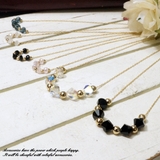 5粒のガラスビーズが輝くショートネックレス【ロングネックレス レディースネックレ… | YUKATANゆかたん | 詳細画像1 