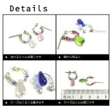 カラフルなドロップ涙が流れてくる 泡色ビーズのワンタッチフープピアス アクセサリー | YUKATANゆかたん | 詳細画像3 