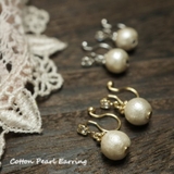 6mm 8mmサイズのコットンパールのイヤクリップ 【ノンホールピアス | YUKATANゆかたん | 詳細画像1