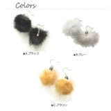 ふわふわファーとカットビーズの付いたフックピアス【サジカルステンレスピアス レデ… | YUKATANゆかたん | 詳細画像2