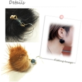 ふわふわファーとカットビーズの付いたフックピアス【サジカルステンレスピアス レデ… | YUKATANゆかたん | 詳細画像4