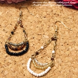 シックな色合いの色んなビーズを使ったフックピアス アクセサリー | YUKATANゆかたん | 詳細画像1 