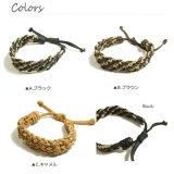 ユニセックスなデザインの編み込みレザーブレスレット アクセサリー | YUKATANゆかたん | 詳細画像2