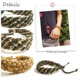 ユニセックスなデザインの編み込みレザーブレスレット アクセサリー | YUKATANゆかたん | 詳細画像3