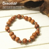 ウッドとビーズだけのシンプルなアジアンテイストゴムブレスレット【レディースブレス… | YUKATANゆかたん | 詳細画像1