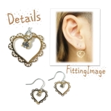 ガラスストーンがキラリ！透かし模様の入ったハートフレームのフックピアス【サージカ… | YUKATANゆかたん | 詳細画像3 