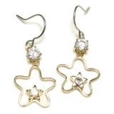 ２重の星にのクリスタルとCZ付きキラキラ揺れサガリピアス アクセサリー | YUKATANゆかたん | 詳細画像4 