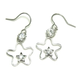 ２重の星にのクリスタルとCZ付きキラキラ揺れサガリピアス アクセサリー | YUKATANゆかたん | 詳細画像5 