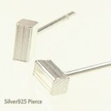 シンプルな長方形 直方体のシルバースタッドピアス アクセサリー | YUKATANゆかたん | 詳細画像1