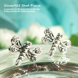 【シルバーピアス】ハートのような羽を開いて飛ぶトンボのスタッドピアス 【とんぼ … | YUKATANゆかたん | 詳細画像1 