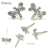 【シルバーピアス】ハートのような羽を開いて飛ぶトンボのスタッドピアス 【とんぼ … | YUKATANゆかたん | 詳細画像2 