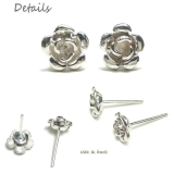 【シルバーピアス】直径7 5mmサイズのキレイな薔薇のピアス 【バラ | YUKATANゆかたん | 詳細画像3