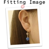 8mm球ブルーアゲートとカットクォーツのパワーストーンピアス アクセサリー | YUKATANゆかたん | 詳細画像3