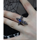 ブルー | ジュエルダーククロスリング | axes femme