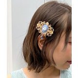 アクアマリンカメオ風バレッタ[品番：IGAW0003511]｜axes femme