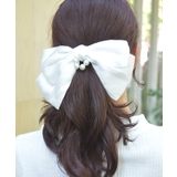 生成り | パール付サテンリボンクリップ | axes femme