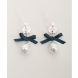 リボン×偏光パールイヤリング | axes femme | 詳細画像1