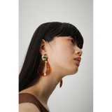 柄BRN5 | MARBLE ACRYL ROUND EARRINGS | AZUL BY MOUSSY
